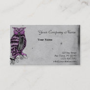 Purple Gothic Owl Illustration Business Card at Zazzle