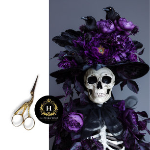 Purple Gothic Raven Skeleton Skull Decoupage  Tissue Paper
