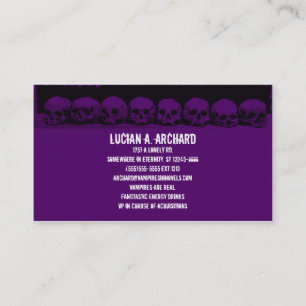 Purple Gothic Skulls Business Card