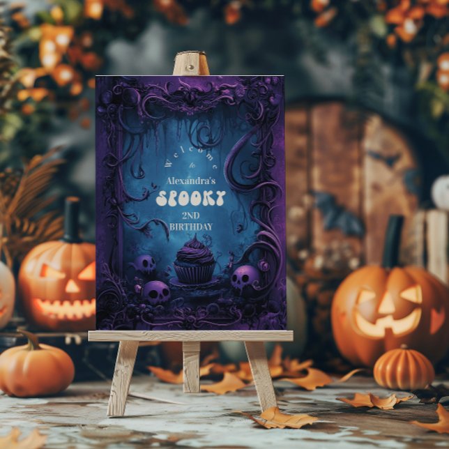 Purple Gothic Spooky 2nd Birthday Foam Board (Creator Uploaded)
