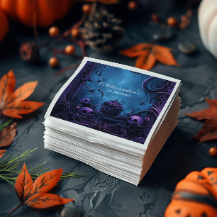 Purple Gothic Spooky ONE Birthday Napkins