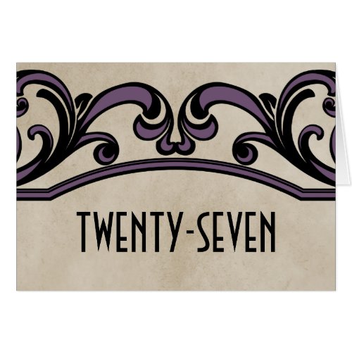 Purple Gothic Swirls Table Number Card