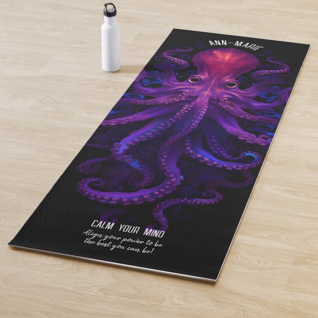 Purple Gothic Tentacles Sea Kraken Octopus Yoga Mat (In Situ)