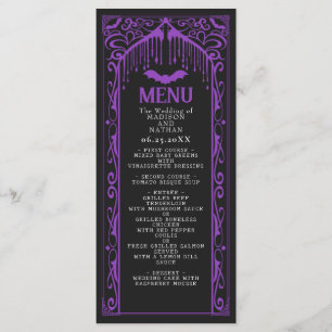 Purple Gothic Vampire Cathedral Wedding Menu