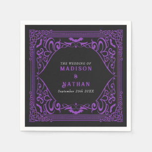 Purple Gothic Vampire Cathedral Wedding Napkins