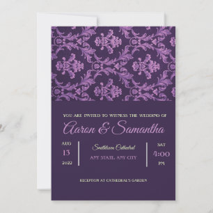 Purple Gothic Wedding Invitation