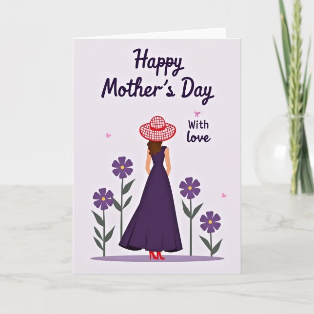 Purple Gown Mothers Day Card (Front)