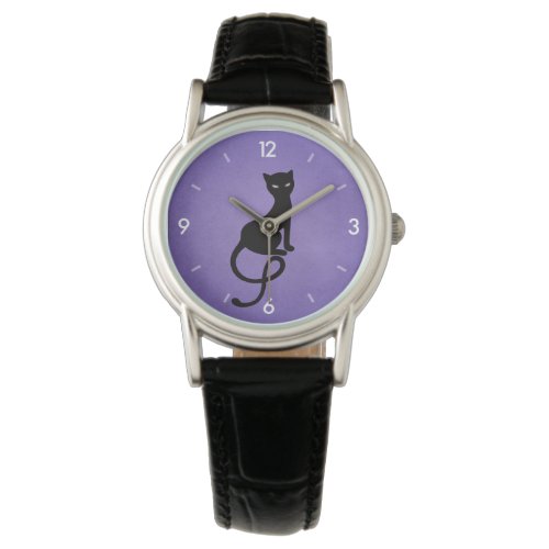 Purple Gracious Evil Black Cat Watch