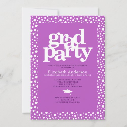 Purple grad bold modern typography elegant party invitation