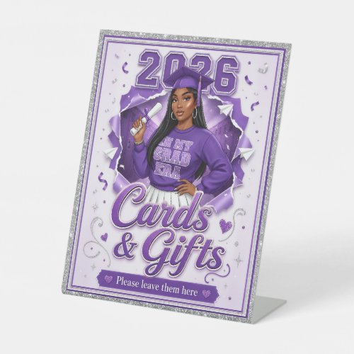 Purple Grad Era Cards and Gifts 2026 Sign