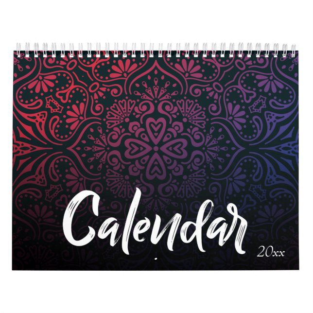Purple gradient Colorful Christmas new year Calendar (Cover)