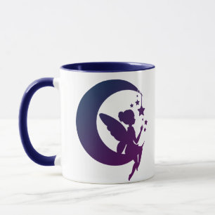 Purple Gradient Crescent Moon And Stars Fairy Mug