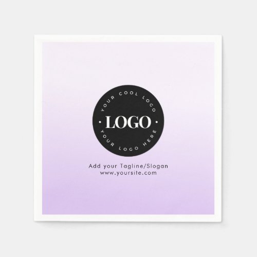 Purple Gradient Custom Business Company Logo Party Napkins