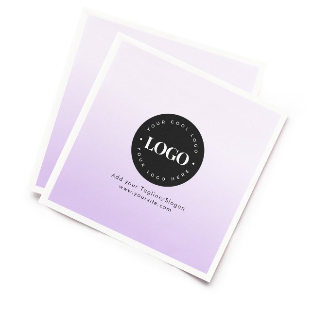 Purple Gradient Custom Business Company Logo Party Napkins (Creator Uploaded)