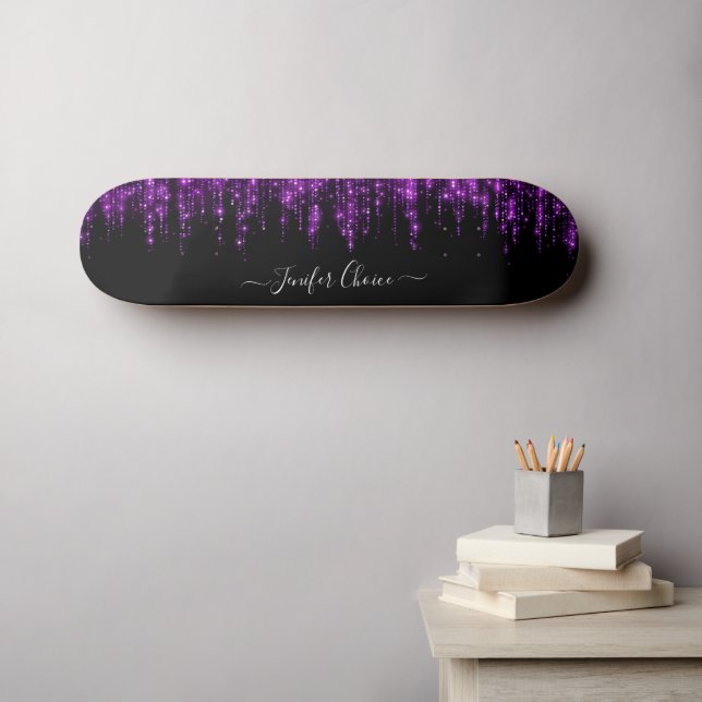 Purple Gradient Custom Name  Skateboard (Wall Art (Horz))