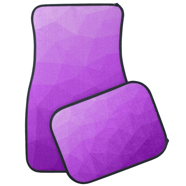 Purple gradient geometric mesh pattern car floor mat (Set)
