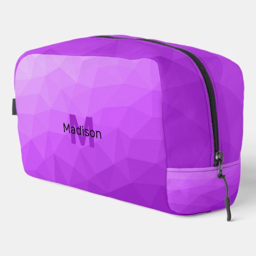 Purple gradient geometric mesh pattern Monogram Dopp Kit
