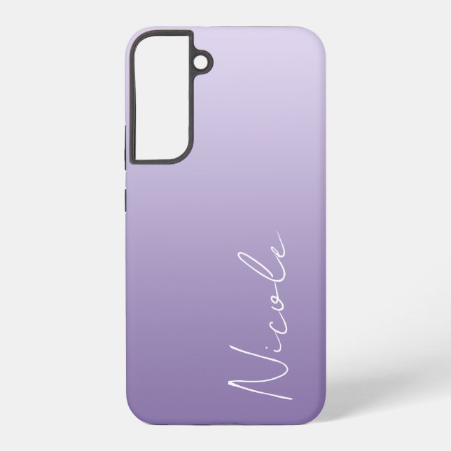 Purple Gradient Handwriting Script Personalized Samsung Galaxy Case (Back)