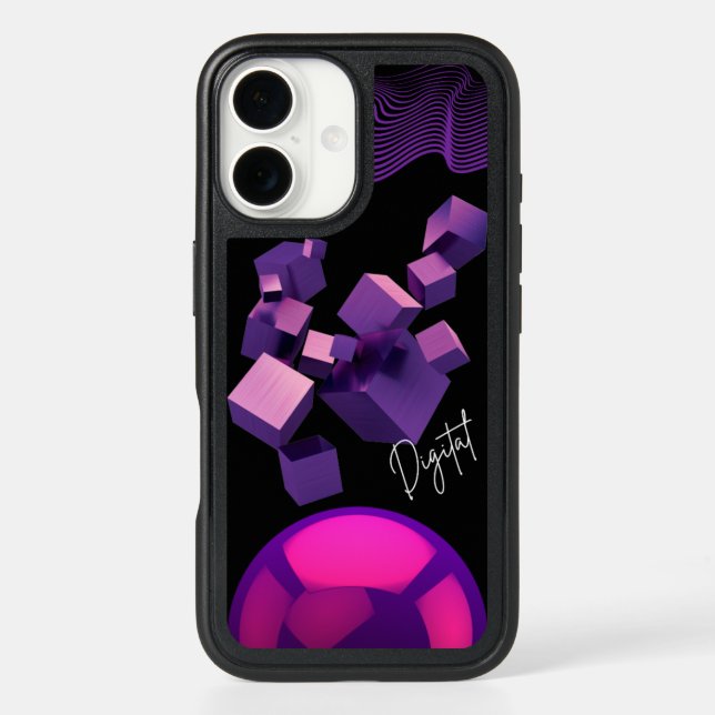 Purple Gradient Modern Digital iphone case (Back)