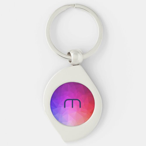 Purple Gradient Modern Geometric Pattern Keychain