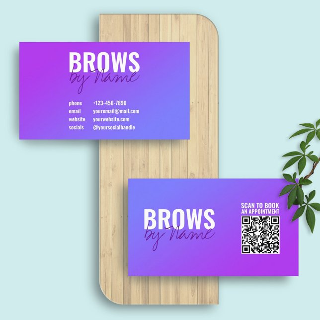 Purple Gradient | Modern Professional QR Code Business Card (Creator Uploaded)