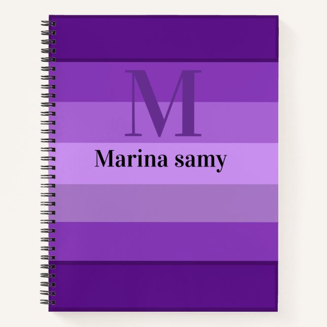 purple gradient personalized notebook (Front)