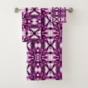 Purple Gradient Perspective Color Filled Drawing Bath Towel Set
