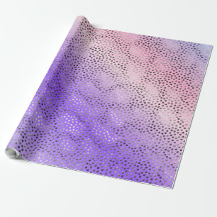 PURPLE GRADIENT POLKA DOTS TRENDY PATTERN WRAPPING PAPER