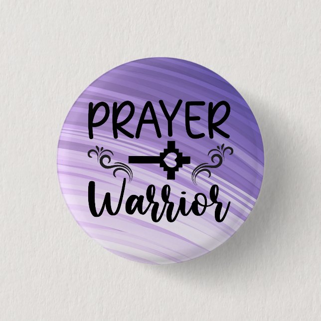 Purple Gradient Prayer Warrior    Button (Front)