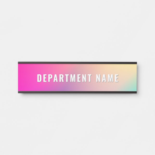 Purple Gradient Simple Department Name Door Sign (Front)