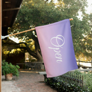 Purple Gradient We Are Open Business Outdoor Sign