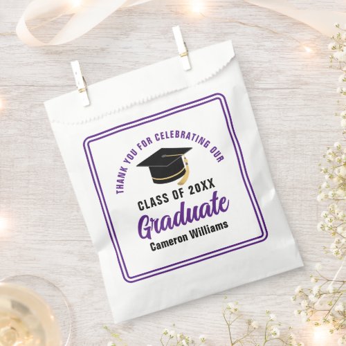 Purple Graduate 2024 Custom Graduation Party Favor Bag