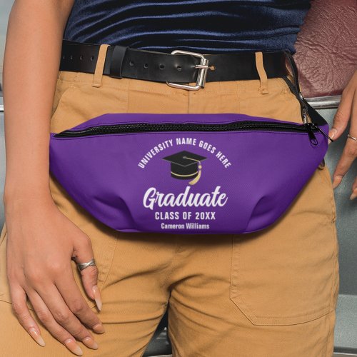 Purple Graduate Custom 2024 Graduation Keepsake Fanny Pack