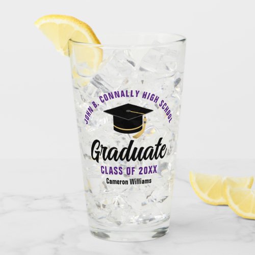 Purple Graduate Custom 2024 Graduation Keepsake Glass