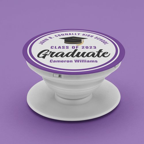Purple Graduate Custom Class of 2023 Graduation PopSocket