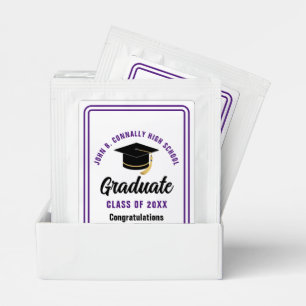 Purple Graduate Custom Graduation Party Tea Bag Drink Mix