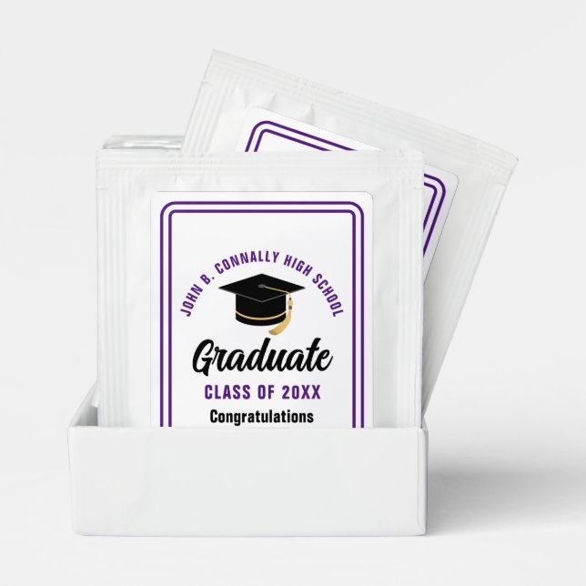 Purple Graduate Custom Graduation Party Tea Bag Drink Mix (Pair)