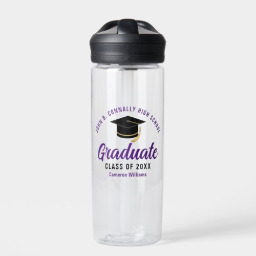 Purple Graduate Personalized 2024 Graduation Gift Water Bottle