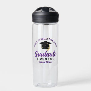 Purple Graduate Personalized Graduation Gift Water Bottle