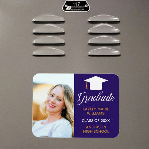 Purple Graduate Photo 2026 Graduation Announcement Magnet