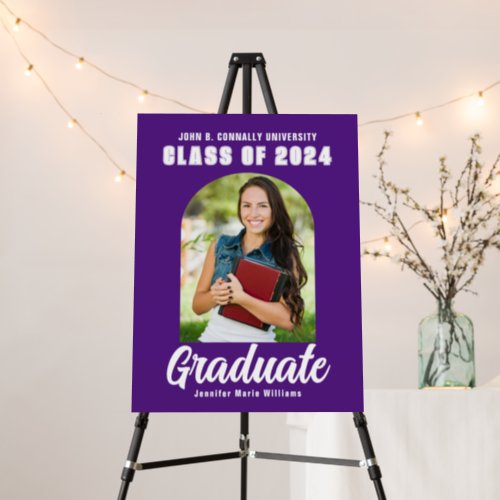Purple Graduate Photo Arch Modern Graduation Party Foam Board