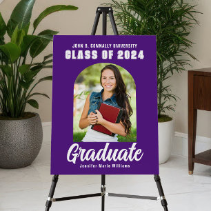 Purple Graduate Photo Arch Modern Graduation Party Foam Board