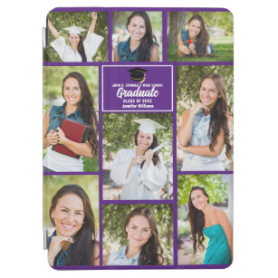 Purple Graduate Photo Collage 2024 Graduation Gift iPad Air Cover