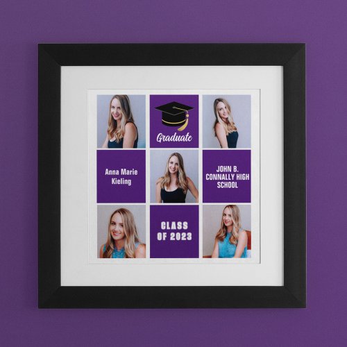 Purple Graduate Photo Collage Custom Graduation Poster