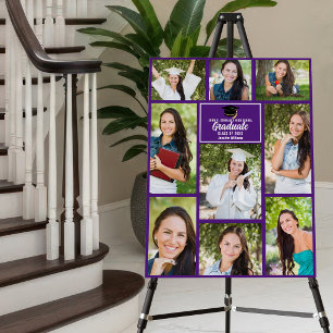 Purple Graduate Photo Collage Graduation Party Foam Board
