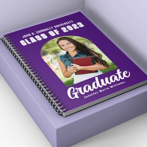 Purple Graduate Photo Modern 2024 Graduation Notebook