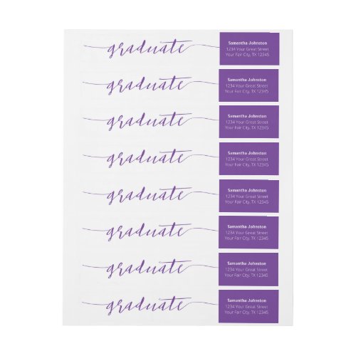 Purple Graduate Script Modern Wrap Around Label