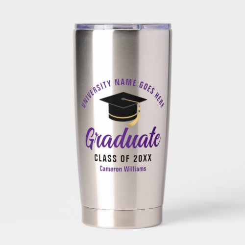 Purple Graduation 2024 Custom Graduate Insulated Tumbler
