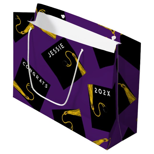 Purple Graduation 2026 Large Gift Bag (Front Angled)