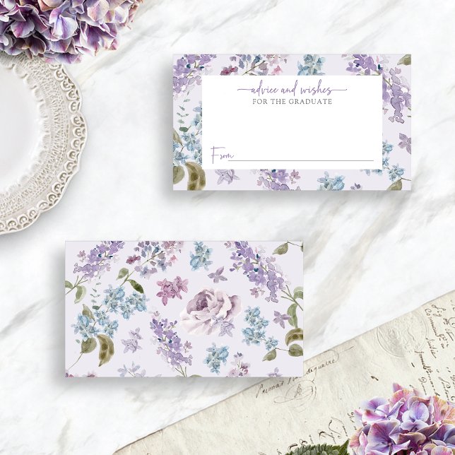 Purple Graduation Advice Cards (Purple  Lilac Graduation Advice Cards by Painted Paperie
)